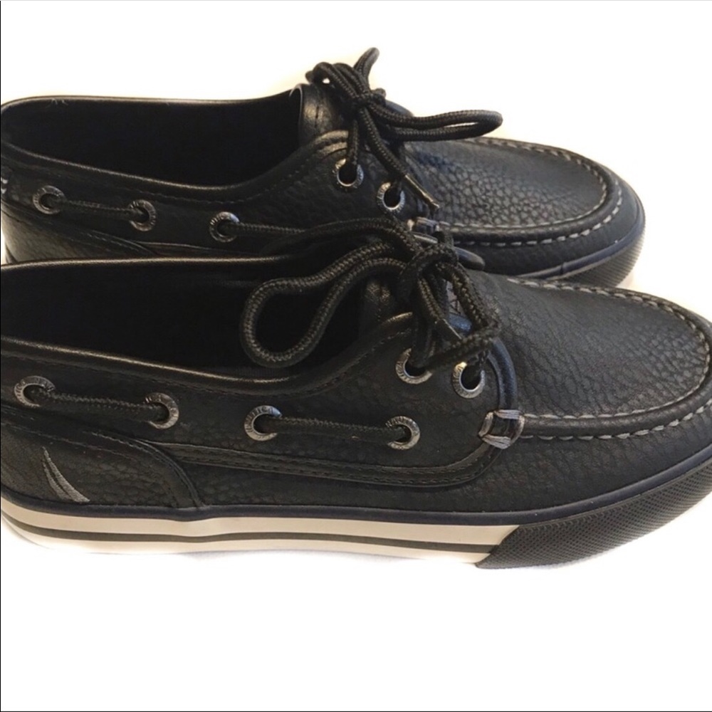 NAUTICA Spinnaker Black Deck Boat Loafer Shoes New - Picture 3 of 7